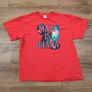 VTG Maui is Ohana Adult XL Shirt Hawaii Hawaiian Surf Tropical Flower Surfer